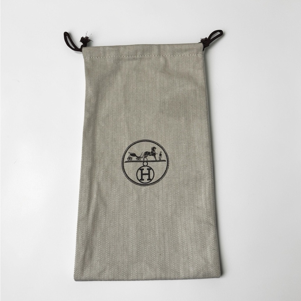 HERMES -  Cotton Drawstring Dust bag  - Cream